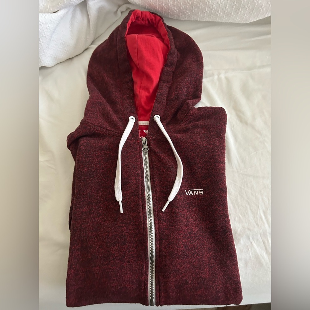Vans Burgundy Hoodie with White Accents